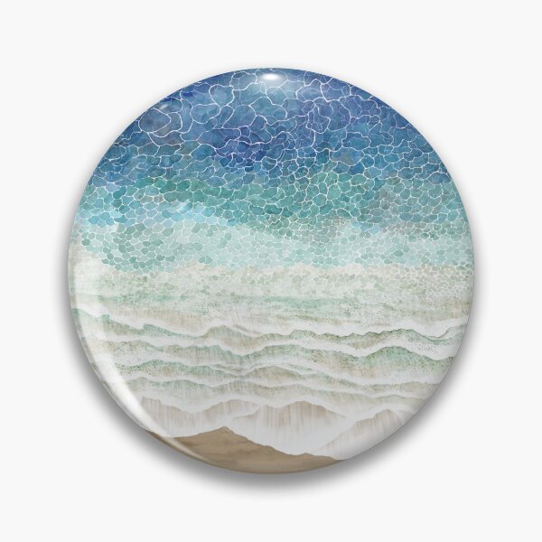 Item preview, Beach painted with watercolor from above designed and sold by Rebecca Reck Art.