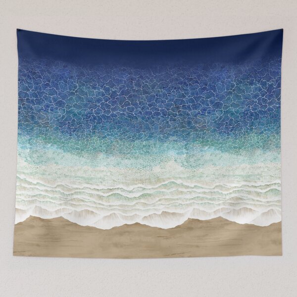 Item preview, Beach painted with watercolor from above designed and sold by Rebecca Reck Art.