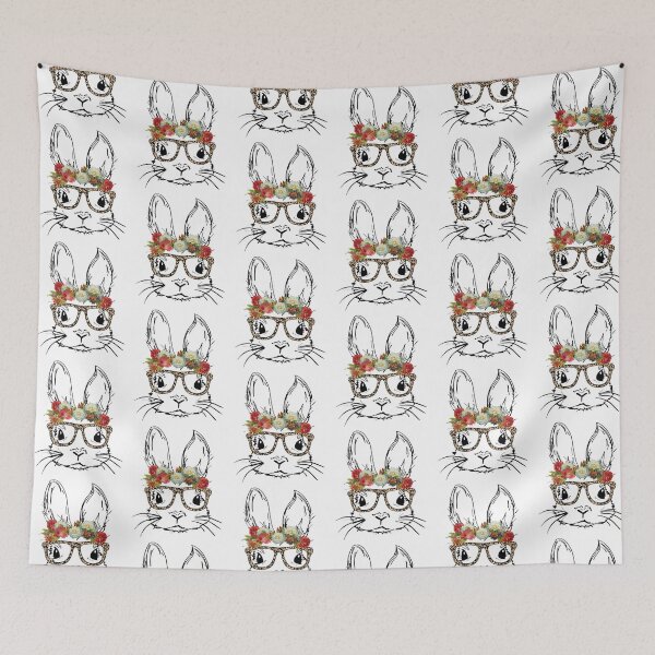 Item preview, Womens Gift for Teen Girls Easter Bunny with Glasses Leopard Print designed and sold by vickiknopp.