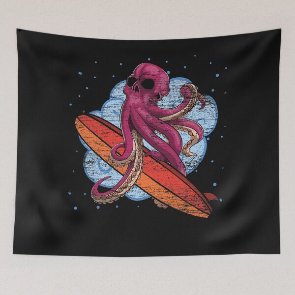 Item preview, Ocean Animal Aquarist Gift Surfing Kraken Pirate Octopus designed and sold by ANABARRIOS.