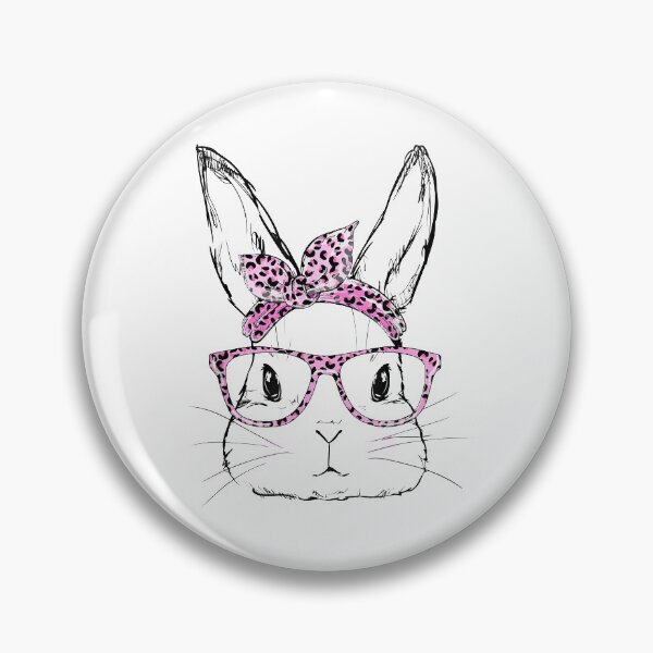 Item preview, Cute Bunny Face Shirt Leopard Print Glasses EASTER designed and sold by vickiknopp.