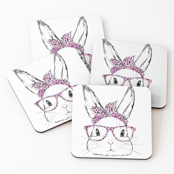 Item preview, Cute Bunny Face Shirt Leopard Print Glasses EASTER designed and sold by vickiknopp.
