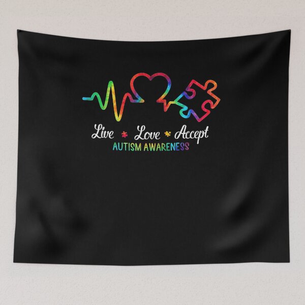 Item preview, Live Love Accept Autism Awareness Tie Dye Autism Mom Boy Kid  designed and sold by davidcgonzale.