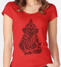 Ink Rain Ganesha Women's Fitted Scoop T-Shirt
