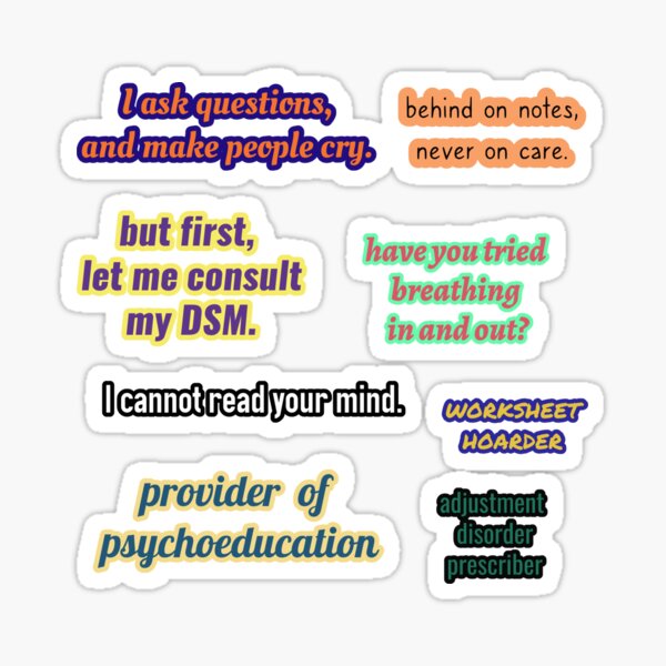 Item preview, Being a Mental Health Therapist sticker pack designed and sold by thepsychcouncil.