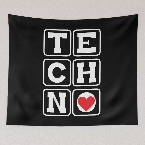Artikelvorschau, Love Techno - Elektronisches Rave-Musikgeschenk entworfen und verkauft von PrintPress.