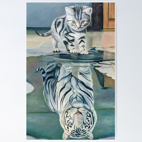 Item preview, Cat vs Tiger Painting designed and sold by The Anime Corner.