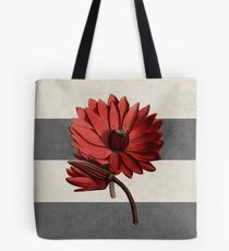 botanical stripes - red water lily Tote Bag
