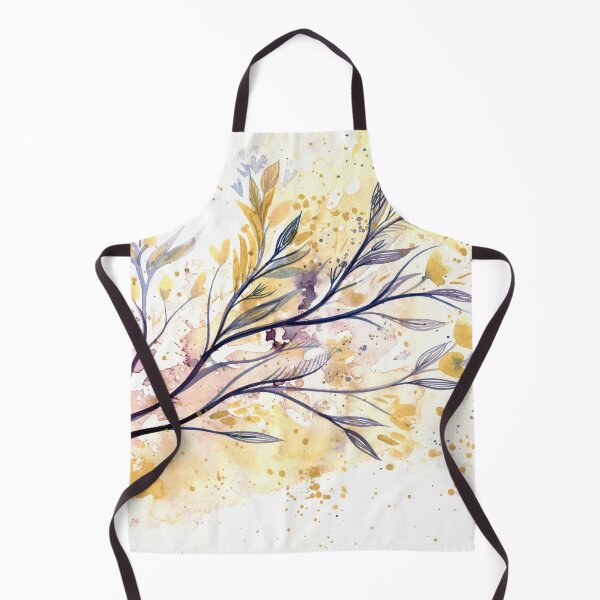Item preview, Memories of Spring - watercolour painting of flowers and leaves in purple and gold designed and sold by klbailey.