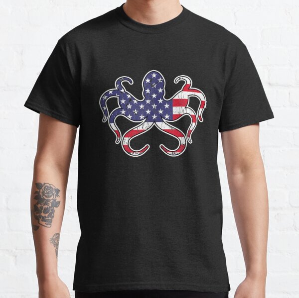 American Flag Octopus T-Shirts for Sale