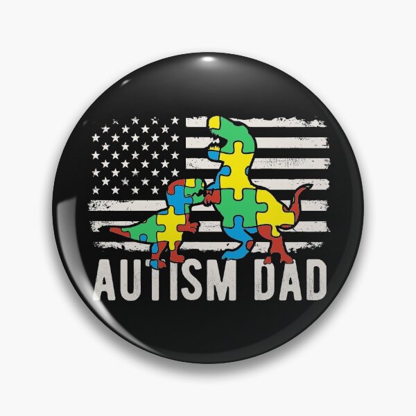 Item preview, T Rex Autism Dad Dinosaur In Puzzles Autism Awareness American Flag For Proud Autism Father designed and sold by alenaz.