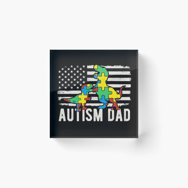 Item preview, T Rex Autism Dad Dinosaur In Puzzles Autism Awareness American Flag For Proud Autism Father designed and sold by alenaz.
