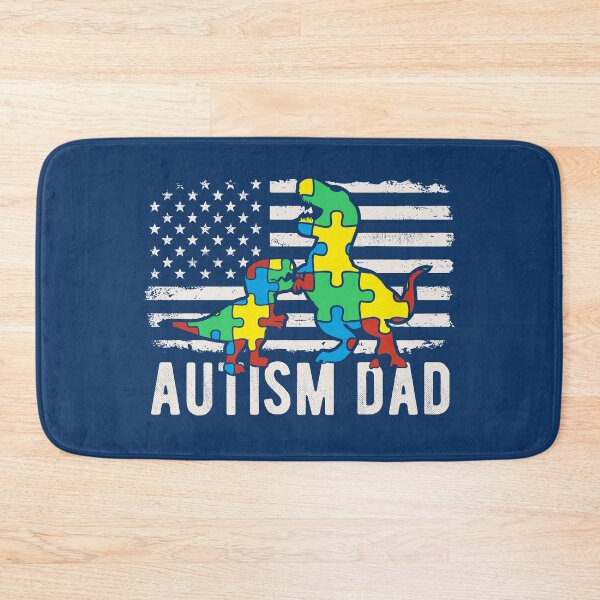 Item preview, T Rex Autism Dad Dinosaur In Puzzles Autism Awareness American Flag For Proud Autism Father designed and sold by alenaz.