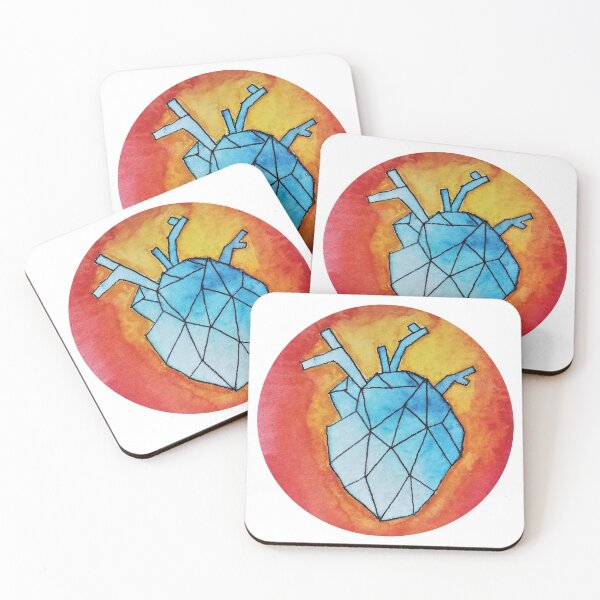 Item preview, Crystal Heart in Flame Watercolor Painting designed and sold by WatercolorStore.