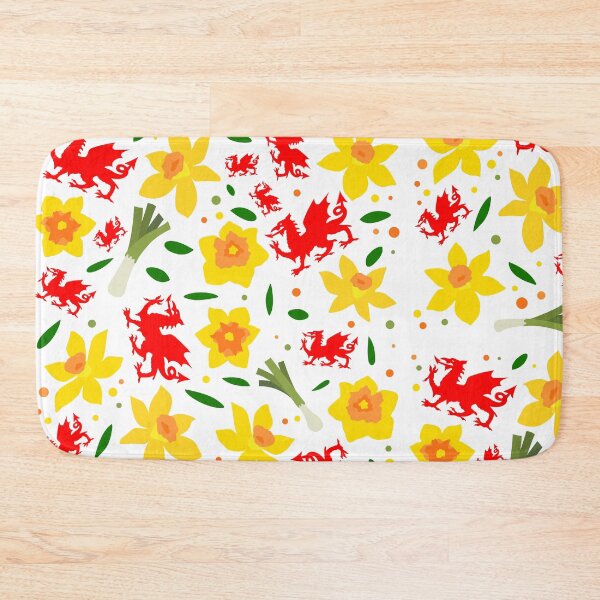 Item preview, Wales Floral Pattern - Welsh Dragon, Daffodils and Leek designed and sold by juvajay.