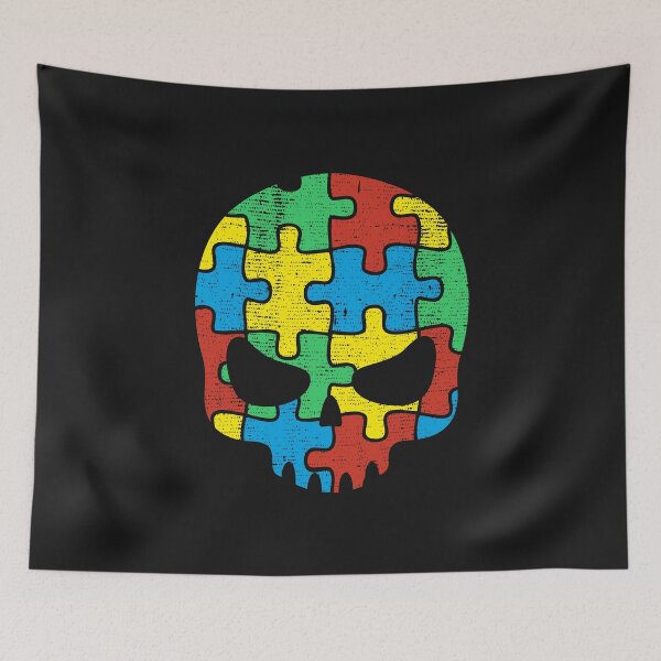 Item preview, Autism skull colourful pieces for autism mom dad Autism Awareness Gifts designed and sold by alenaz.