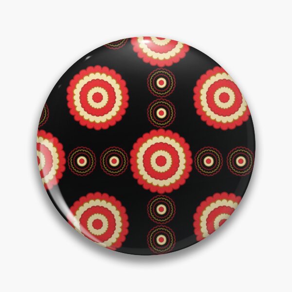 Item preview, Flower Circle Pattern in Black and Red Design 623 designed and sold by Artnigel.
