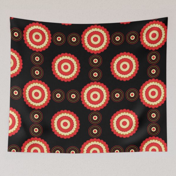Item preview, Flower Circle Pattern in Black and Red Design 623 designed and sold by Artnigel.