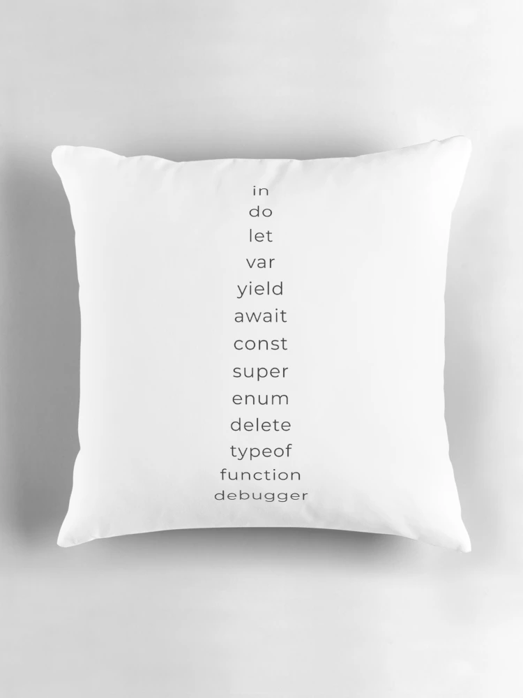 Thumbnail 3 of 4, Pillow, JavaScript Keywords designed and sold by Mechashadow.