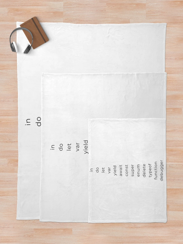 Thumbnail 5 of 6, Throw Blanket, JavaScript Keywords designed and sold by Mechashadow.