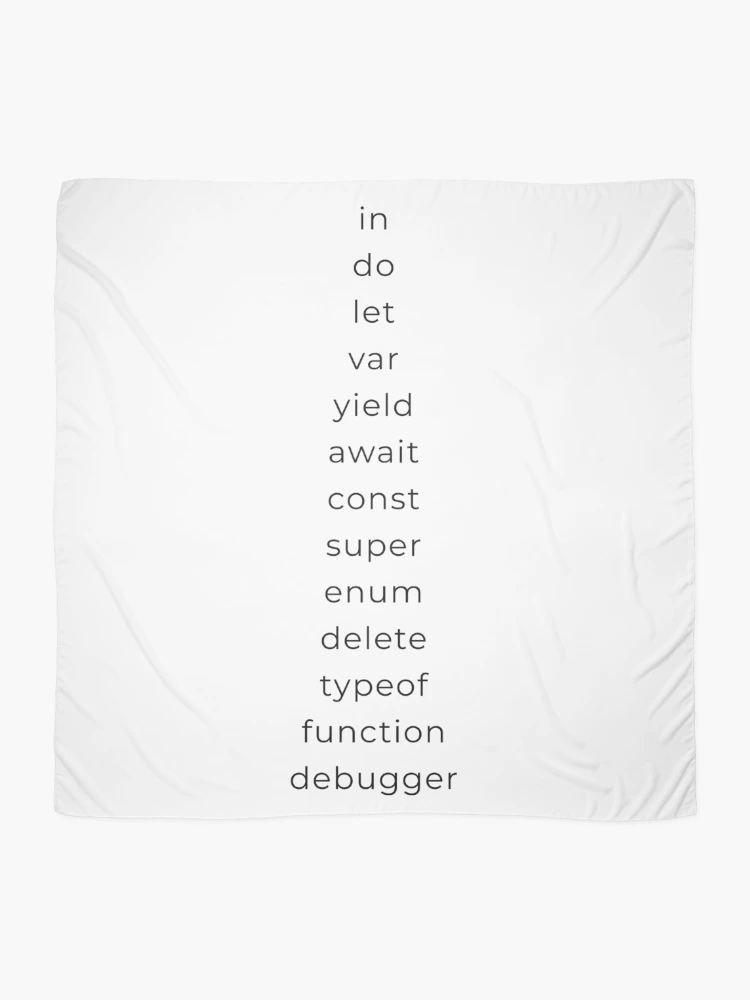 Thumbnail 2 of 3, Scarf, JavaScript Keywords designed and sold by Mechashadow.