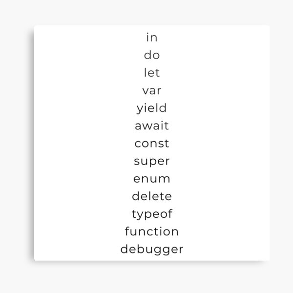 Item preview, JavaScript Keywords designed and sold by Mechashadow.