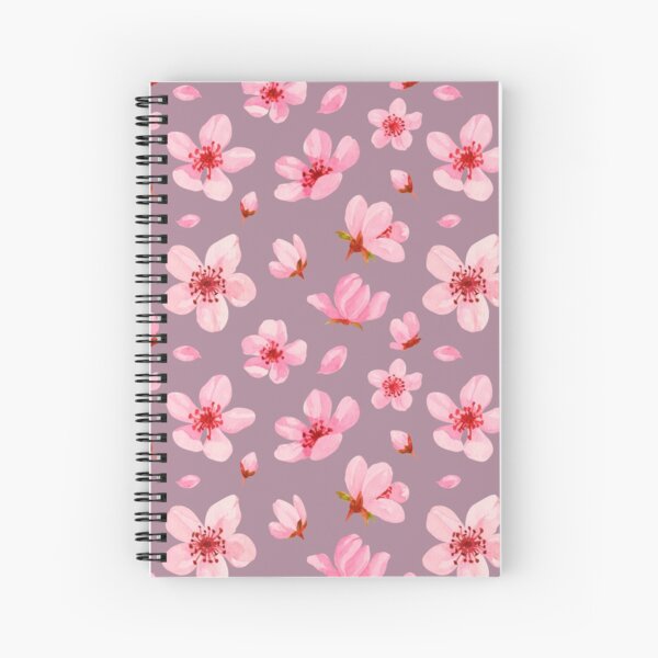 Aperçu de l'œuvre Motif de fleurs de cerisier aquarelle sur fond gris créée et vendue par Alina Lisnycha.