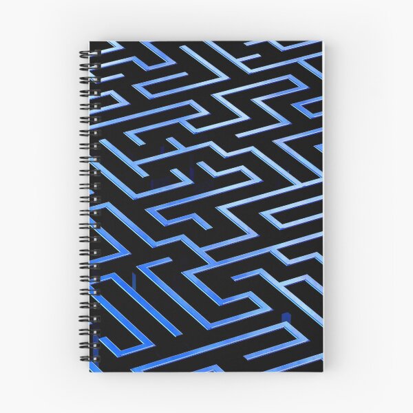 Item preview, Blue labyrinth pattern on a black background designed and sold by Escarpatte.