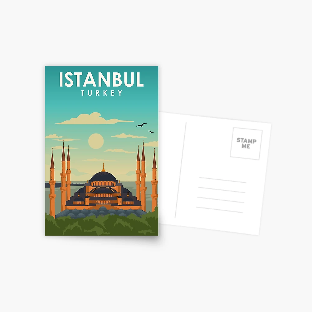 Istanbul Mosque Turkey Post Stamps Vintage Style Greeting Card for Sale by  CityStampsShop