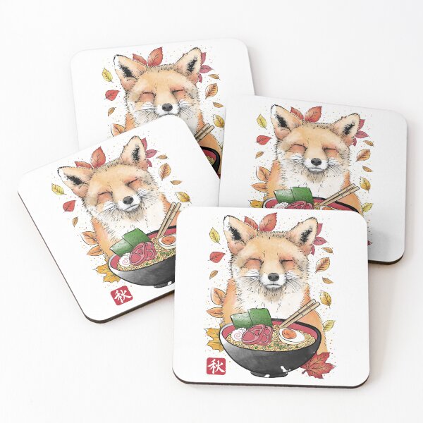 Item preview, Fox, Leaves and Ramen designed and sold by zoezowie79.