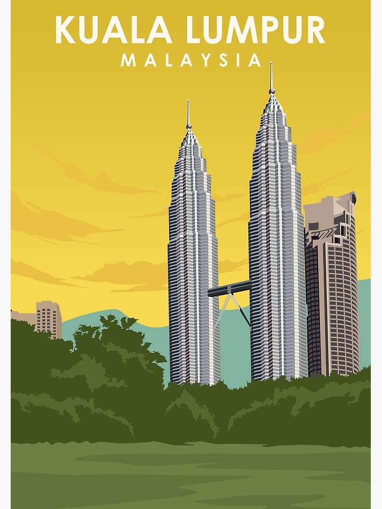 Kuala Lumpur Vintage Travel Poster Ad Poster For Sale By Jornvanhezik Redbubble