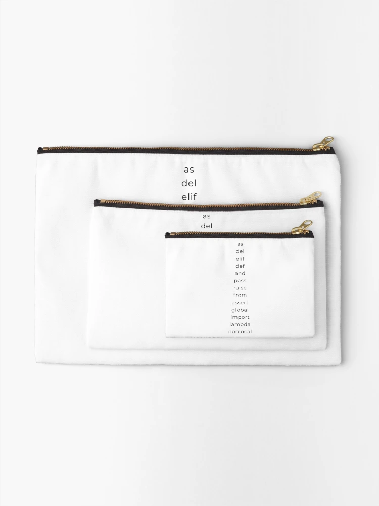 Thumbnail 2 of 4, Zipper Pouch, Python Keywords designed and sold by Mechashadow.
