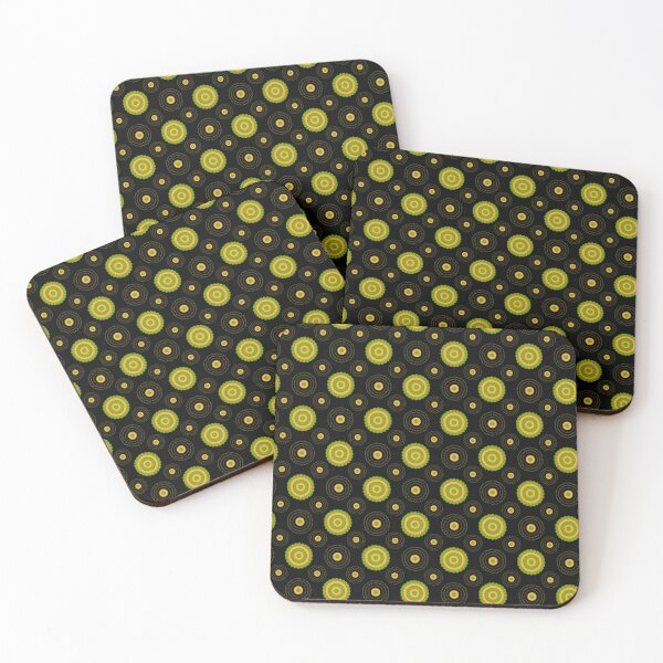 Item preview, Flower Circle Pattern in Yellow and Black Design 628 designed and sold by Artnigel.