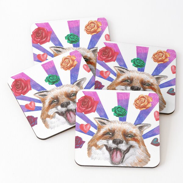 Item preview, Laughing Funny Fox with roses and rays designed and sold by Colibri77.