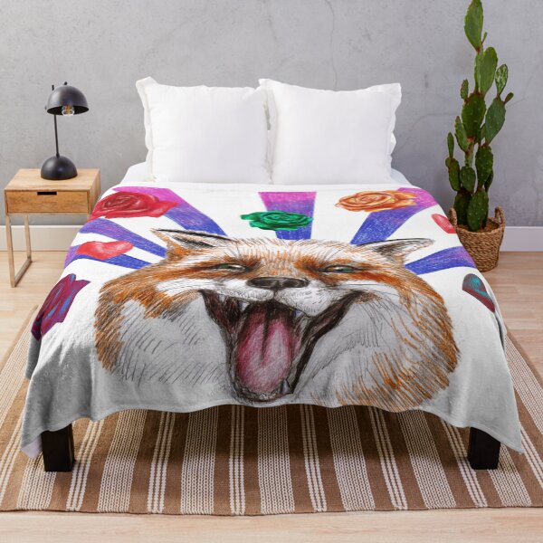 Item preview, Laughing Funny Fox with roses and rays designed and sold by Colibri77.
