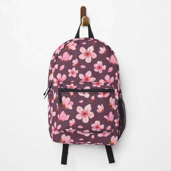 Item preview, Watercolor cherry blossom pattern on dark background designed and sold by Alina Lisnycha.