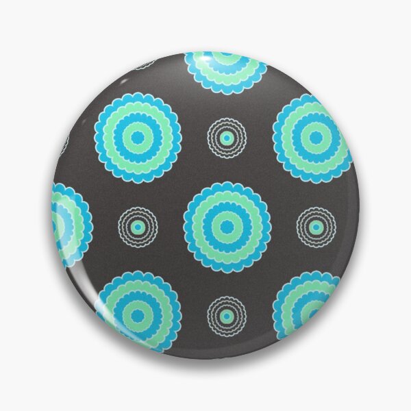 Item preview, Flower Circle Pattern in Aqua Blue and Black Design 629 designed and sold by Artnigel.