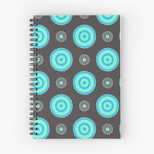 Item preview, Flower Circle Pattern in Aqua Blue and Black Design 629 designed and sold by Artnigel.