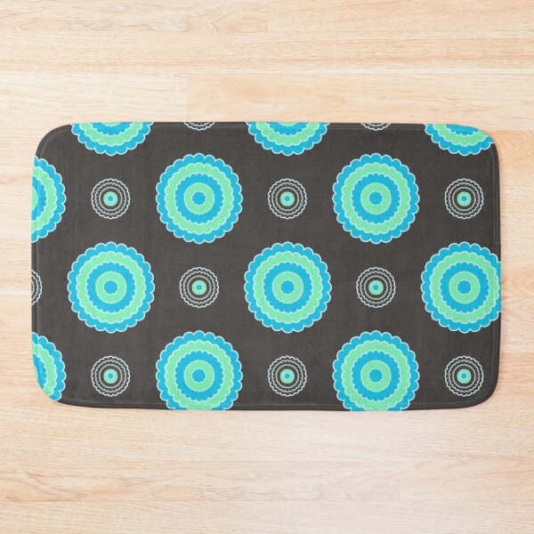Item preview, Flower Circle Pattern in Aqua Blue and Black Design 629 designed and sold by Artnigel.