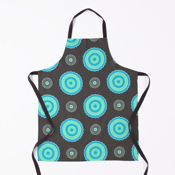 Item preview, Flower Circle Pattern in Aqua Blue and Black Design 629 designed and sold by Artnigel.