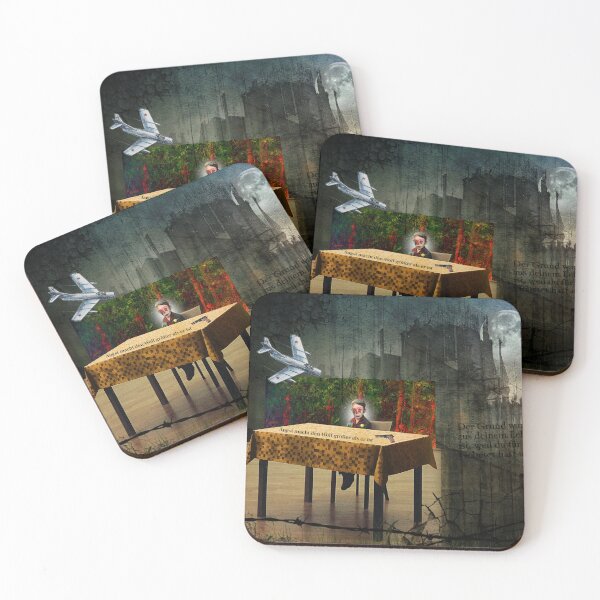 Item preview, German Boy at Table with Gun with Mig Jet and Moon with Birds designed and sold by KALEIDOSCOPE UK.