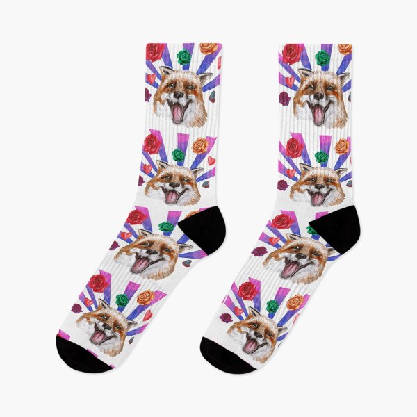 Item preview, Laughing Funny Fox with roses and rays designed and sold by Colibri77.