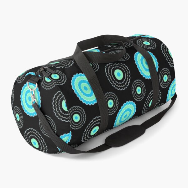 Item preview, Flower Circle Pattern in Aqua Blue and Black Design 631 designed and sold by Artnigel.