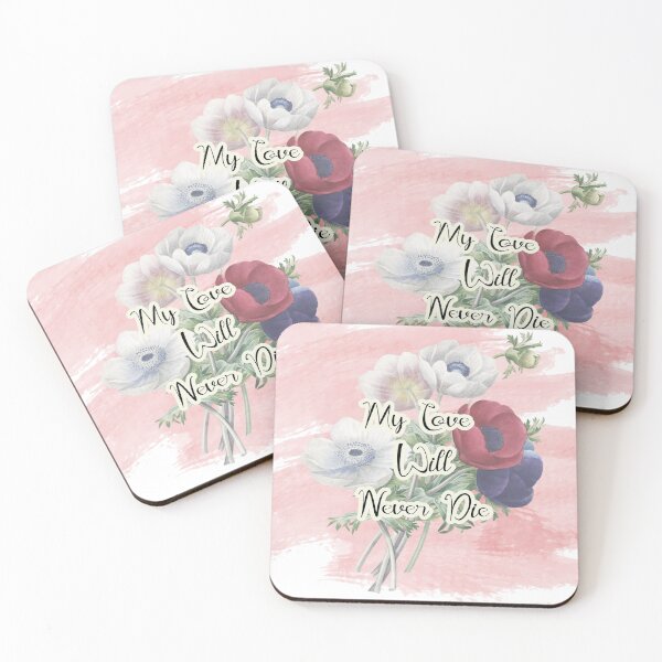 Item preview, "My Love Will Never Die", Vintage Anemone Flowers designed and sold by JoyforU.