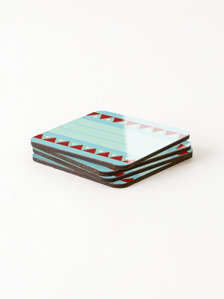 Thumbnail 4 of 5, Coasters (Set of 4), Colorful Geometrical pattern || Triangular Design designed and sold by gammu1.