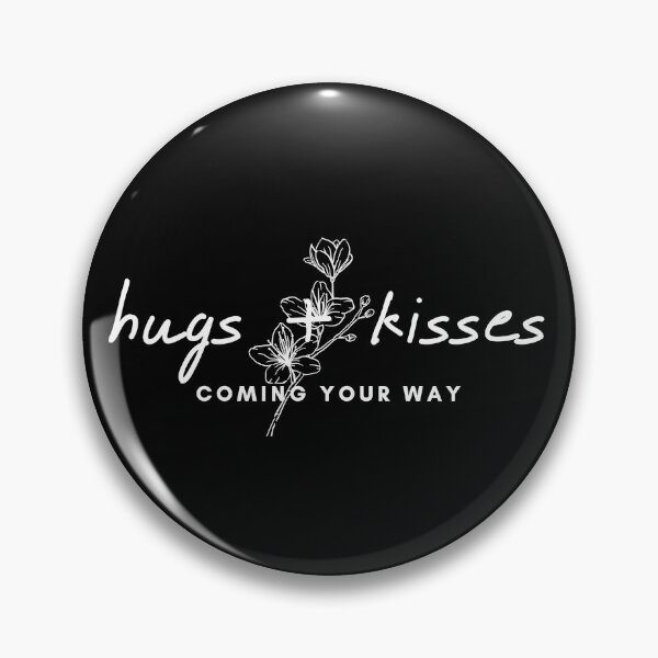 Item preview, hugs+kisses coming you way quote with white flower designed and sold by Doucheka.