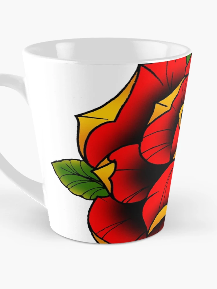Thumbnail 3 of 4, Coffee Mug, Neotraditional Rose in Red designed and sold by ArranVictory.