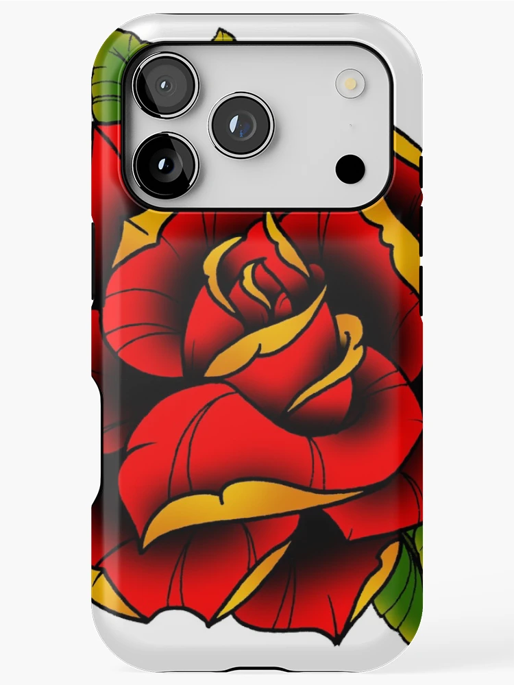 Thumbnail 1 of 4, iPhone Case, Neotraditional Rose in Red designed and sold by ArranVictory.