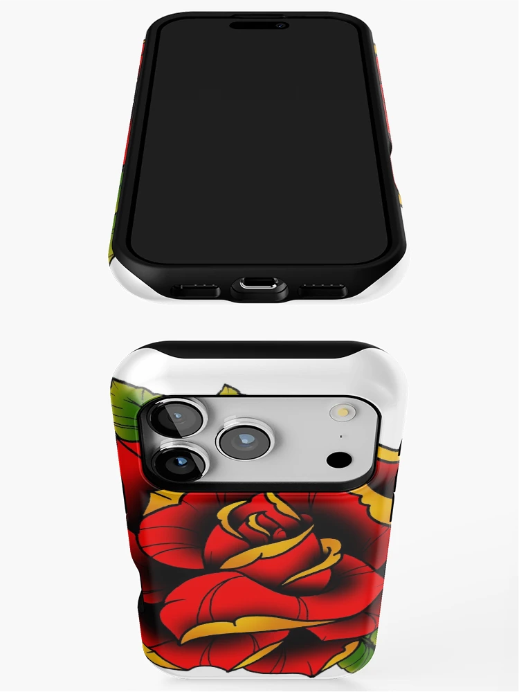 Thumbnail 3 of 4, iPhone Case, Neotraditional Rose in Red designed and sold by ArranVictory.
