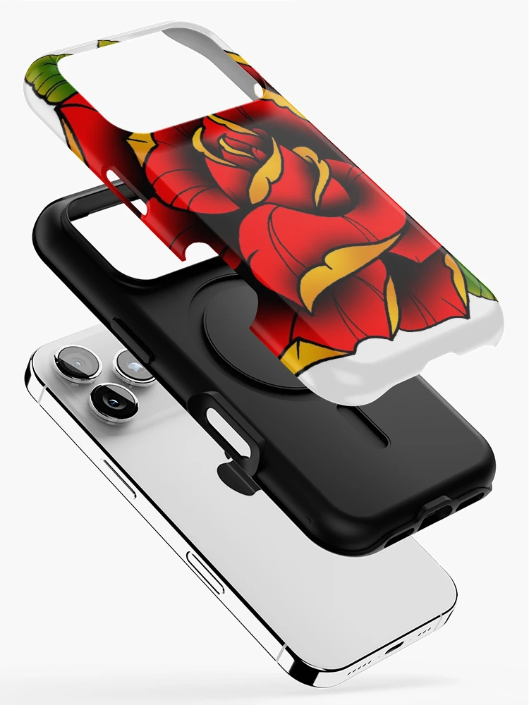 Thumbnail 2 of 4, iPhone Case, Neotraditional Rose in Red designed and sold by ArranVictory.